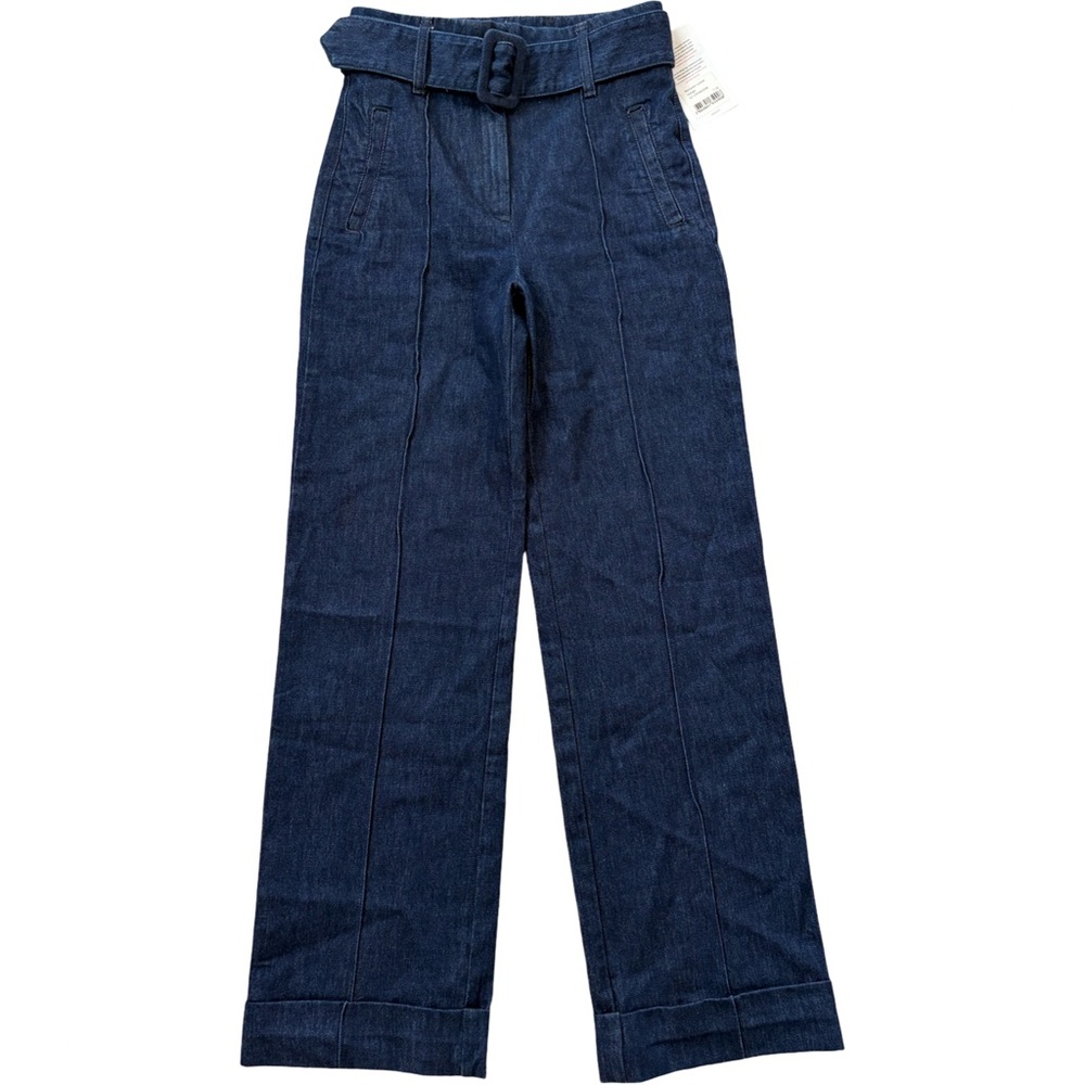 Sezane Dark Blue Wide-Leg Jeans